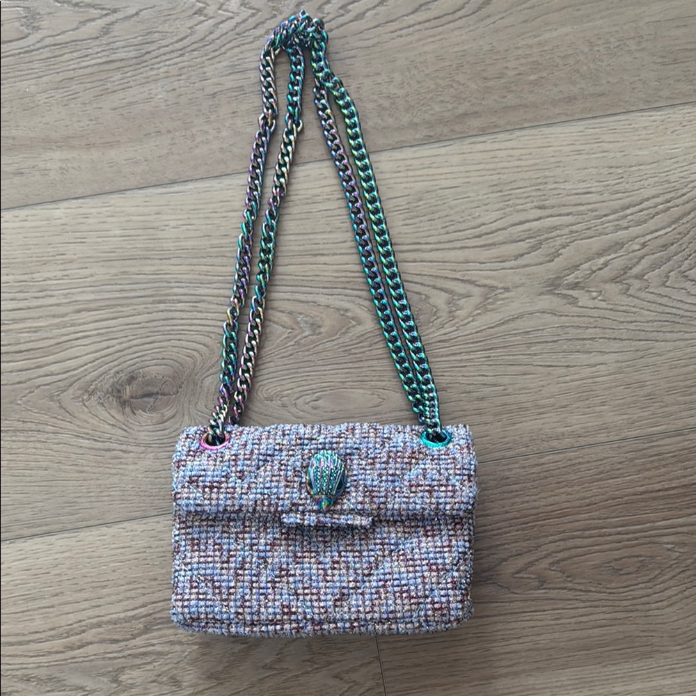 Multicolor Tweed Chain Shoulder Bag